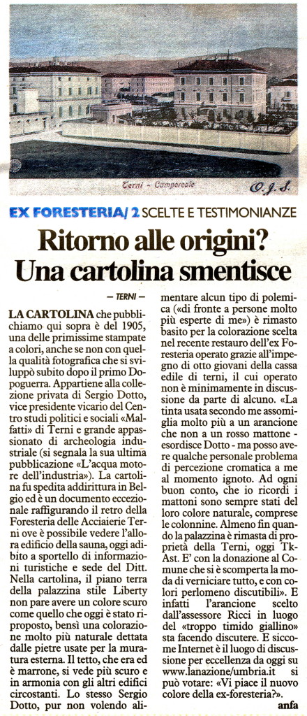 Arancione di moda a Terni: ex Foresteria della Soc. Terni come il mercato